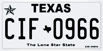 TX license plate CIF0966