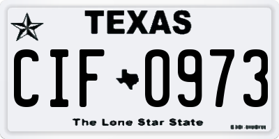 TX license plate CIF0973