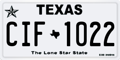 TX license plate CIF1022