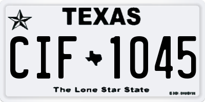 TX license plate CIF1045