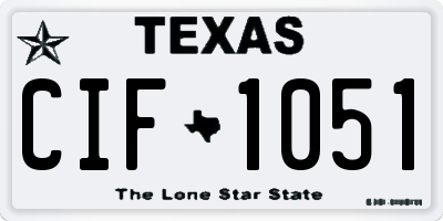 TX license plate CIF1051