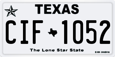 TX license plate CIF1052