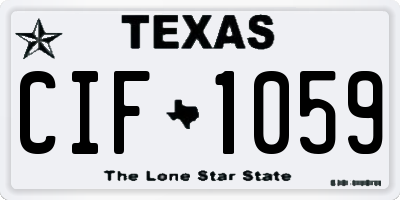 TX license plate CIF1059
