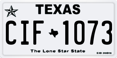 TX license plate CIF1073