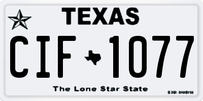 TX license plate CIF1077