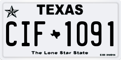 TX license plate CIF1091