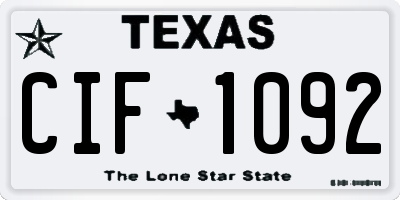 TX license plate CIF1092