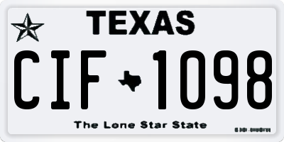 TX license plate CIF1098