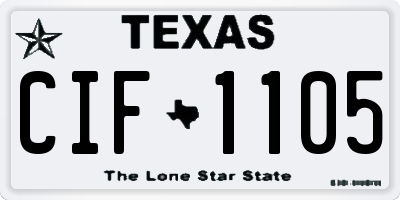 TX license plate CIF1105