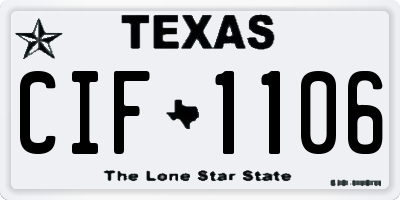 TX license plate CIF1106