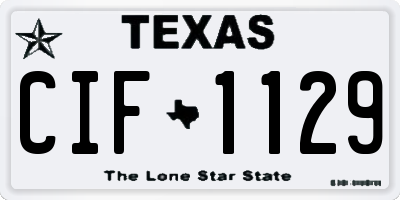 TX license plate CIF1129
