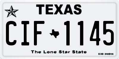 TX license plate CIF1145