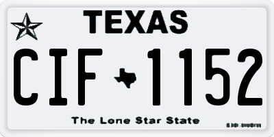 TX license plate CIF1152
