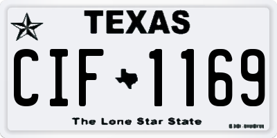 TX license plate CIF1169