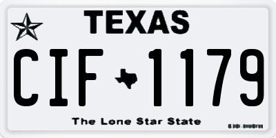 TX license plate CIF1179