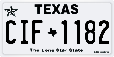 TX license plate CIF1182