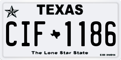 TX license plate CIF1186