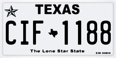 TX license plate CIF1188