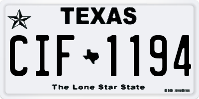 TX license plate CIF1194
