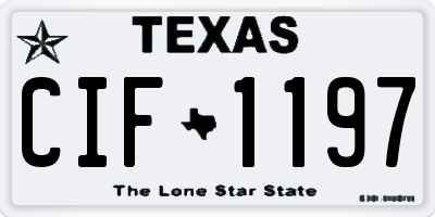 TX license plate CIF1197