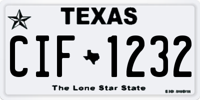 TX license plate CIF1232