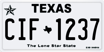 TX license plate CIF1237