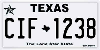 TX license plate CIF1238