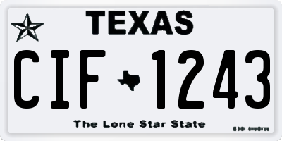 TX license plate CIF1243