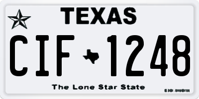 TX license plate CIF1248