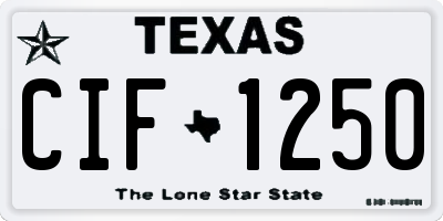 TX license plate CIF1250