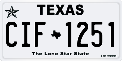 TX license plate CIF1251