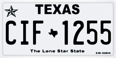 TX license plate CIF1255