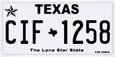 TX license plate CIF1258