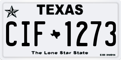 TX license plate CIF1273