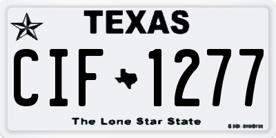 TX license plate CIF1277
