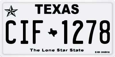TX license plate CIF1278