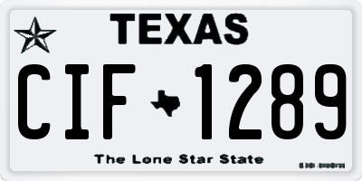TX license plate CIF1289