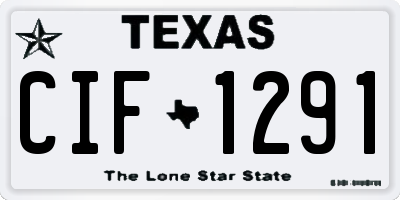 TX license plate CIF1291