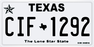 TX license plate CIF1292