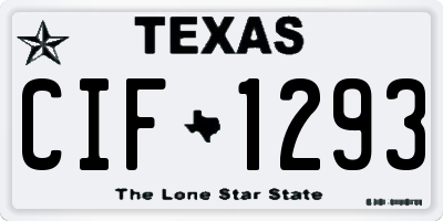 TX license plate CIF1293
