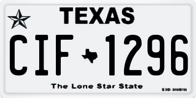 TX license plate CIF1296