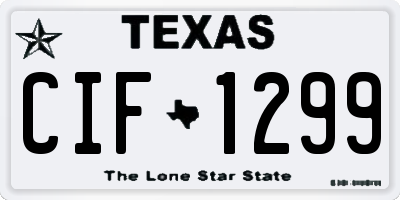 TX license plate CIF1299