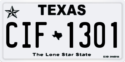 TX license plate CIF1301