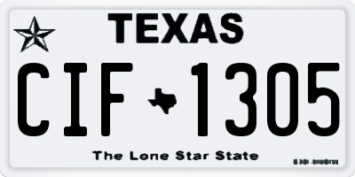 TX license plate CIF1305