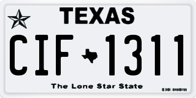 TX license plate CIF1311