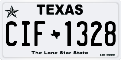 TX license plate CIF1328