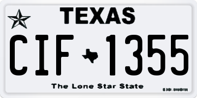 TX license plate CIF1355