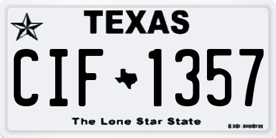 TX license plate CIF1357