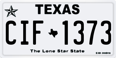 TX license plate CIF1373
