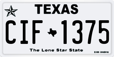 TX license plate CIF1375